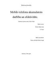 Referāts 'Mobilo telefonu akumulatoru darbība un efektivitāte', 1.