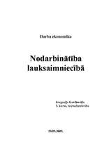 Referāts 'Nodarbinātība lauksaimniecībā', 1.