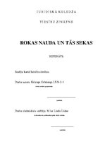 Referāts 'Rokas nauda un tās sekas', 1.