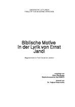 Diplomdarbs 'Biblische Motive in der Lyrik von Ernst Jandl', 1.