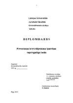 Konspekts 'Pirmstiesas kriminālprocesa īpatnības nepilngadīgo lietās', 1.