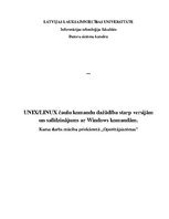 Referāts 'Unix/Linux čaulu komandu dažādība starp versijām un salīdzinājums ar Windows', 1.