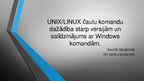 Referāts 'Unix/Linux čaulu komandu dažādība starp versijām un salīdzinājums ar Windows', 21.