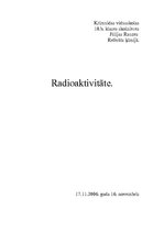 Konspekts 'Radioaktivitāte', 1.