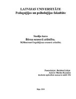 Konspekts 'Bērna sensorā attīstība', 1.