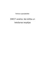 Referāts 'SWOT analīze, tās būtība un lietošanas iespējas', 1.