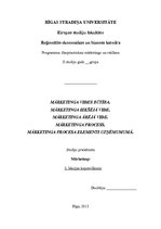 Konspekts 'Mārketinga procesa elementi uzņēmumā', 1.
