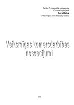 Referāts 'Veiksmīgas komercdarbības nosacījumi', 1.