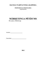 Referāts 'Mārketinga pētījums', 1.