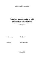 Referāts 'Latvijas termina vēsturiskā izcelšanās un attīstība', 1.