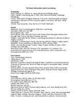 Konspekts 'The Basic Information about Luxemburg', 1.