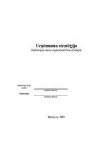 Konspekts 'Uzņēmuma stratēģija', 1.