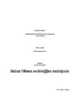 Referāts 'Maksa Vēbera socioloģijas mantojums', 1.