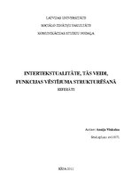 Referāts 'Intertekstualitāte, tās veidi', 1.