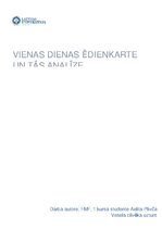 Paraugs 'Vienas dienas ēdienkarte un tās analīze', 1.