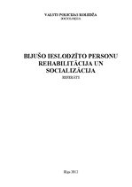 Referāts 'Bijušo ieslodzīto personu rehabilitācija un socializācija', 1.