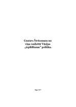 Referāts 'Gustavs Štrēzemans un viņa realizētā Vācijas politika', 1.