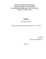 Konspekts 'Statistiskais pētījums. Studentu uzņemšanas rezultāti augstskolās', 1.