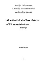 Konspekts 'Akadēmiskā slimības vēsture', 1.