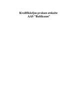 Prakses atskaite 'Kvalifikācijas prakses atskaite AAS "Baltikums"', 1.