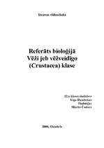 Referāts 'Vēži jeb vēžveidīgo (Crustacea) klase', 1.