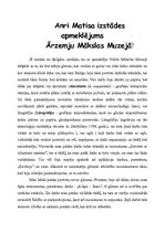 Referāts 'Anrī Matisa izstādes apmeklējums Ārzemju mākslas muzejā', 1.