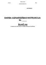 Paraugs 'Darba aizsardzības instrukcija šuvējai', 1.