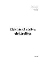 Referāts 'Elektriskā strāva elektrolītos', 1.