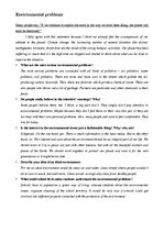 Konspekts 'Environmental Problems. Urban and Rural Life', 1.