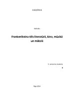 Konspekts 'Frankenšteina tēls literatūrā, kino, mūzikā un mākslā', 1.