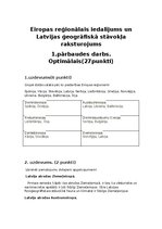 Paraugs 'Eiropas reģionālais iedalījums un Latvijas ģeogrāfiskā stāvokļa raksturojums', 1.