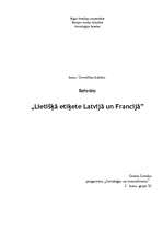 Referāts 'Lietišķā etiķete Latvijā un Francijā', 1.