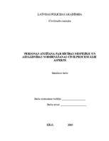 Diplomdarbs 'Personas atzīšana par rīcības nespējīgu un aizgādnības nodibināšanas civilproces', 1.