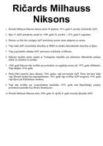 Konspekts 'Desmit ASV prezidenti desmit faktos', 9.