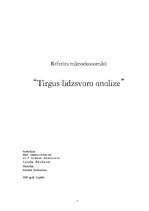 Referāts 'Tirgus līdzsvara analīze', 1.