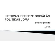 Referāts 'Lietuvas pieredze sociālās politikas jomā', 19.