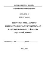 Referāts 'Personāla darba izpildes rezultatīvo rādītāju novērtēšana un karjeras izaugsmes ', 1.