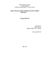Eseja 'Eiropas identitāte', 1.
