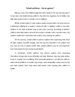 Eseja 'School Uniforms - for or against?', 1.