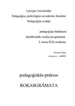Prakses atskaite 'Pedagoģiski pētnieciskā darbība izglītības iestādē', 1.