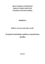 Referāts 'Normatīvie demokrātijas modeļi un to piemērošanas specifika', 1.