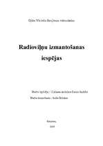 Referāts 'Radioviļņu izmantošanas iespējas', 1.