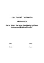 Eseja 'Eseja par jaunākajām pētījuma tēmām stratēģiskā vadībzinībā', 1.