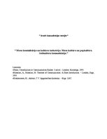 Konspekts 'Masu kominikācija un kultūras industrija. Masu kultūra un popkultūra. Subkultūru', 1.