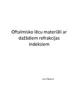 Konspekts 'Oftalmisko lēcu materiāli ar dažādiem refrakcijas indeksiem', 1.