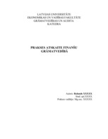 Prakses atskaite 'Prakses atskaite finanšu grāmatvedībā', 1.