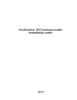Eseja '"Purvīša balvas 2013" nominantu izstādes komunikācijas analīze', 1.