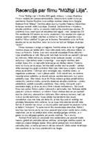 Eseja 'Recenzija par filmu "Mūžīgi Lilja"', 1.