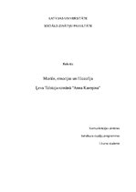 Konspekts 'Morāle, emocijas un filosofija Ļeva Tolstoja romānā "Anna Kareņina"', 1.