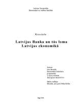 Referāts 'Latvijas Banka un tās loma Latvijas ekonomikā', 1.